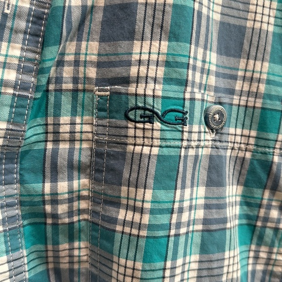 Men’s GameGuard Shortsleeved button down shirt size Large in color blue - Picture 2 of 7